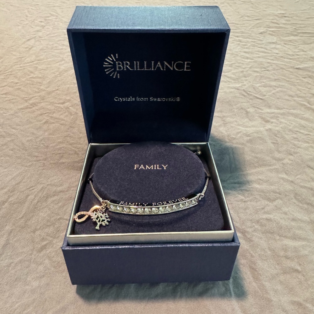 Brilliance Crystal Infinity Bar Adjustable Bracelet
